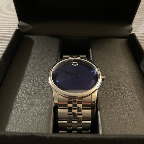 Movado Other - Movado Men’s Museum SS Watch w/ Concave Dot Museum Dial Blue/Silver